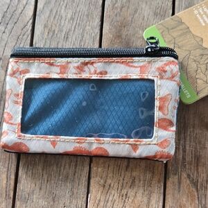 Vibrant Orange and Blue Wallet with Clear Window